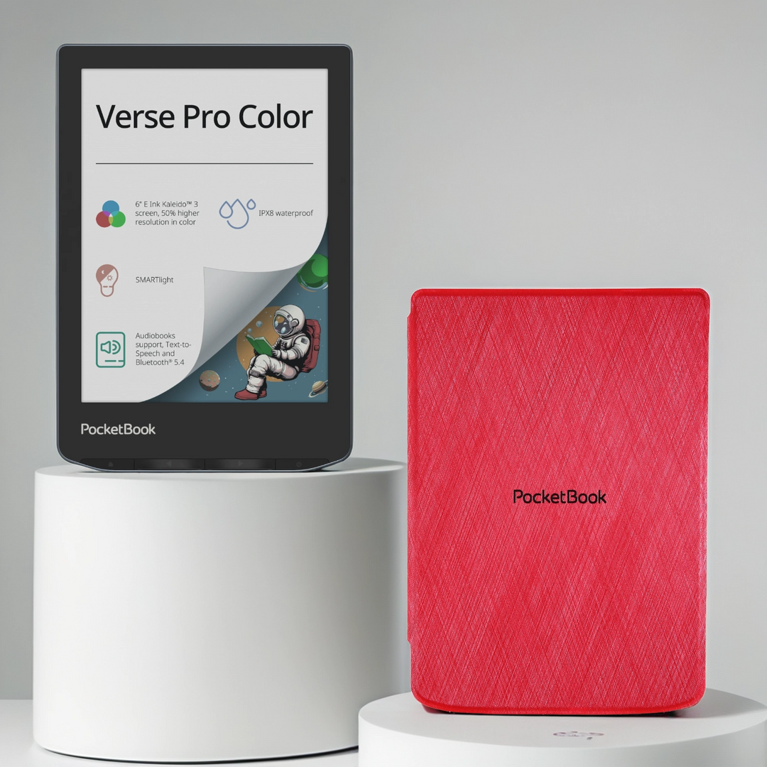 PocketBook Verse Pro Color - Stormy Sea + Rood PocketBook hoesje