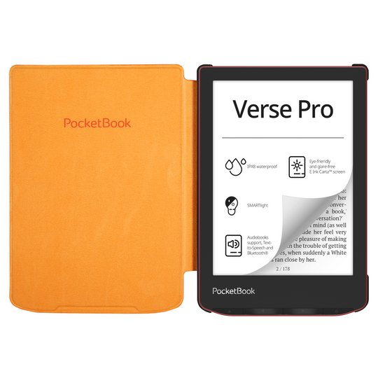 PocketBook Verse - Bright Blue met oranje hoesje