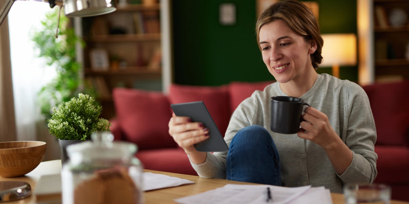 Op een e-reader