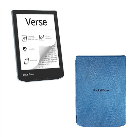 PocketBook Verse - Bright Blue met blauw hoesje