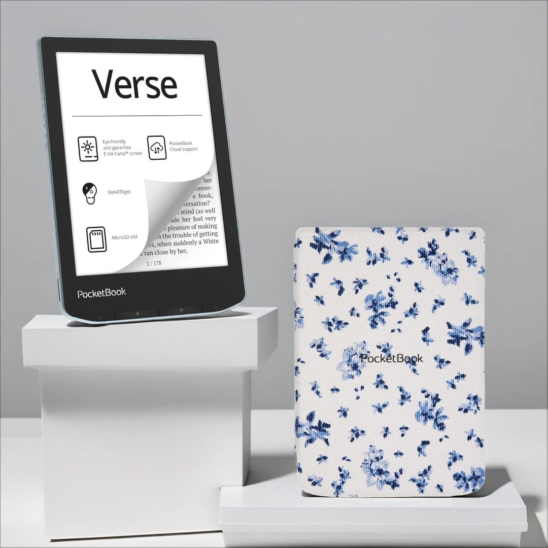 PocketBook Verse - Bright Blue met bloemen hoesje