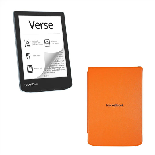 PocketBook Verse - Bright Blue met oranje hoesje