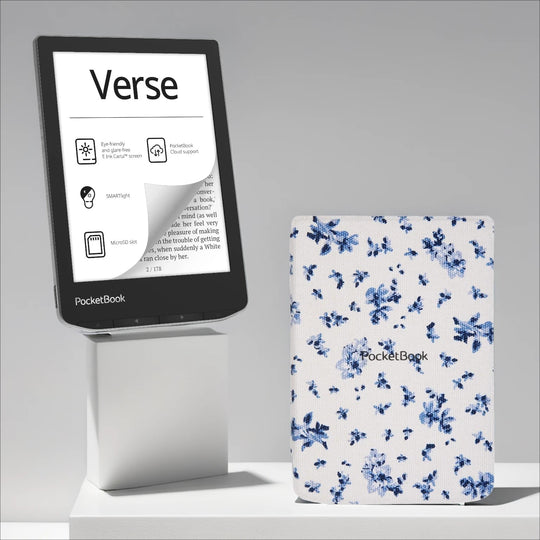 PocketBook Verse - Mist Grey met bloemen hoesje