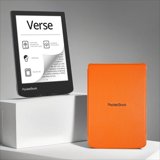 PocketBook Verse - Mist Grey met oranje hoesje